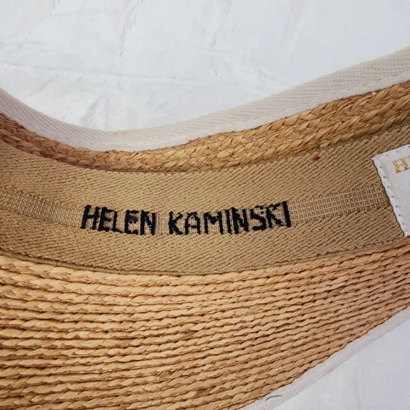 Helen Kaminski Mai Australian Raffia Visor with Tie Back Womens Packable Sun Hat - Picture 5 of 7
